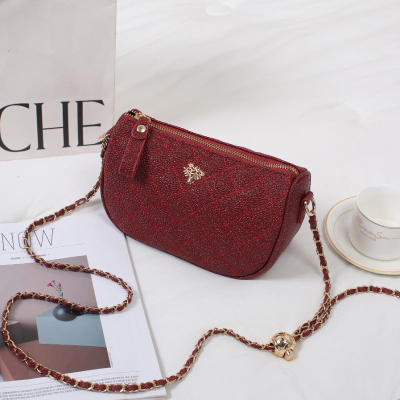 Spot caviar shoulder messenger bag diamond simple chain bag small fragrant style fashion casual high sense small square bag
