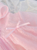 Korean style baby girl summer outfit  new children's summer bowknot jacket little girl princess style hooded coat
