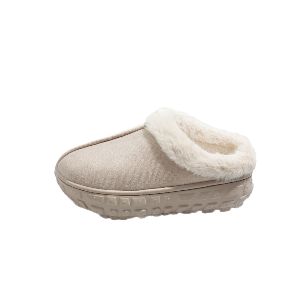 Women's warm cotton slippers - 2025 autumn/winter trendy indoor home thick-soled fleece-lined warm snow boots