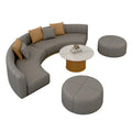 Hotel sofa bar vip room curved coffee table combination dining living room table and chair set - leather art