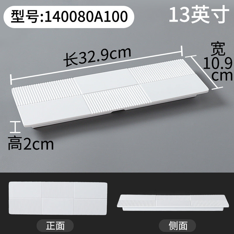 Xiangyuanmei melamine tableware white plate rectangular commercial catering beef plate plastic dinner plate hot pot mutton plate