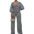 C8442 european and american clothing spring  elegant lantern high waist straight-leg printed wide-leg cross-border african jumpsuit
