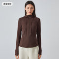 new women's activewear hooded jacket - slim fit, shaping, zip-up, stretchy running & yoga outerwear s2088