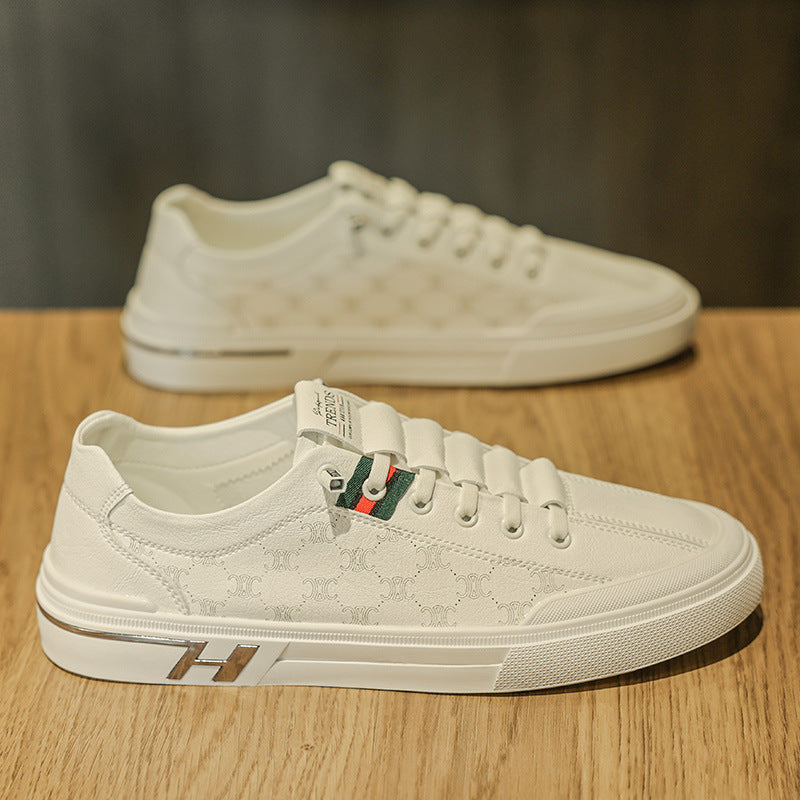 Winter men's breathable 2025 new versatile sports white sneakers men's casual leather shoes slip-on trendy footwear