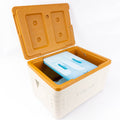 Ice master 30l ivory white outdoor camping cooler box, pu car ice box, refrigerated box for picnics and commercial use
