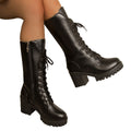 exportplus sizefall and winternew arrival thick heel high heel front tie backfashionknee socks women's boots cross-border wholesale