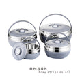 Household foreign trade stainless steel double-layer insulation pot satchel pot suit insulation bucket pot 3-4pcs insulation rice bucket