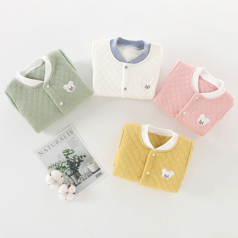 Fall and winter baby khaki cotton baby onesie 0-3-6 baby clothes heattechintimatesnewborn clothes crawling clothes