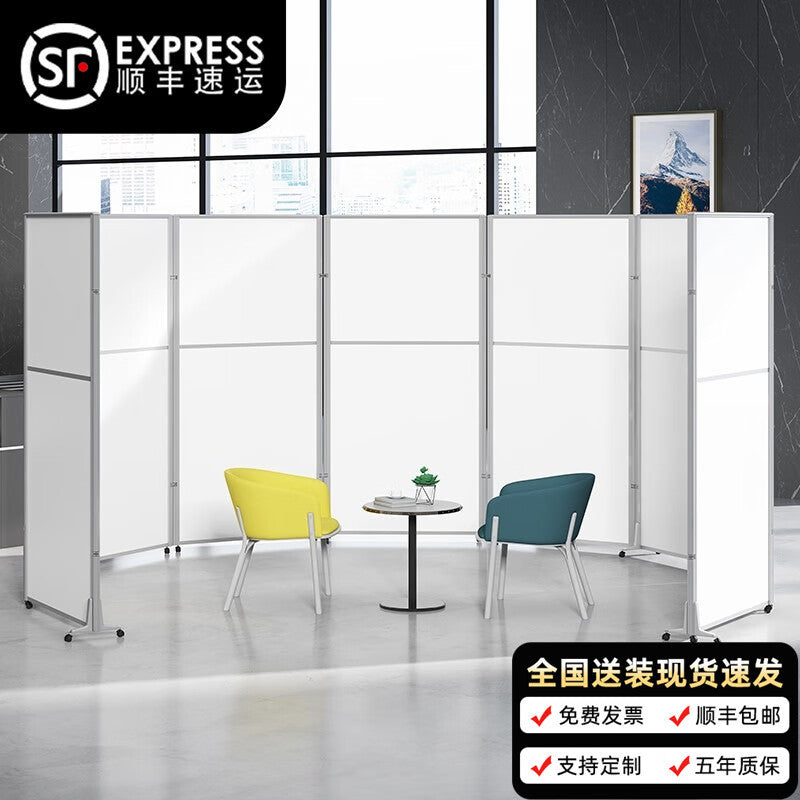 Collapsible and movable office partition screens, mobile room dividers, enclosure panels for factories and workshops, mobile partition walls with doors