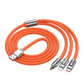120w zinc alloy 3-in-1 super fast charging cable - compatible with huawei, apple, and android devices - wholesale direct from factory