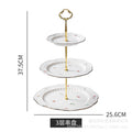 European-style floral dessert plate, three-tier fruit stand, modern display for show homes, creative embossed ceramic plate wholesale
