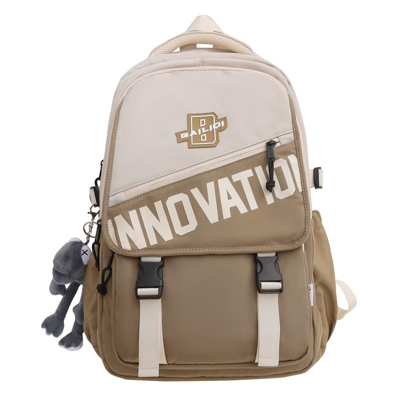 New large-capacity schoolbag, high school student fashion trend backpack, computer bag, strong and durable backpack.