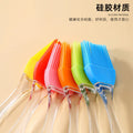 Ready-to-ship clear crystal handle large split silicone basting brush - bbq, cooking, and seasoning brush - in stock
