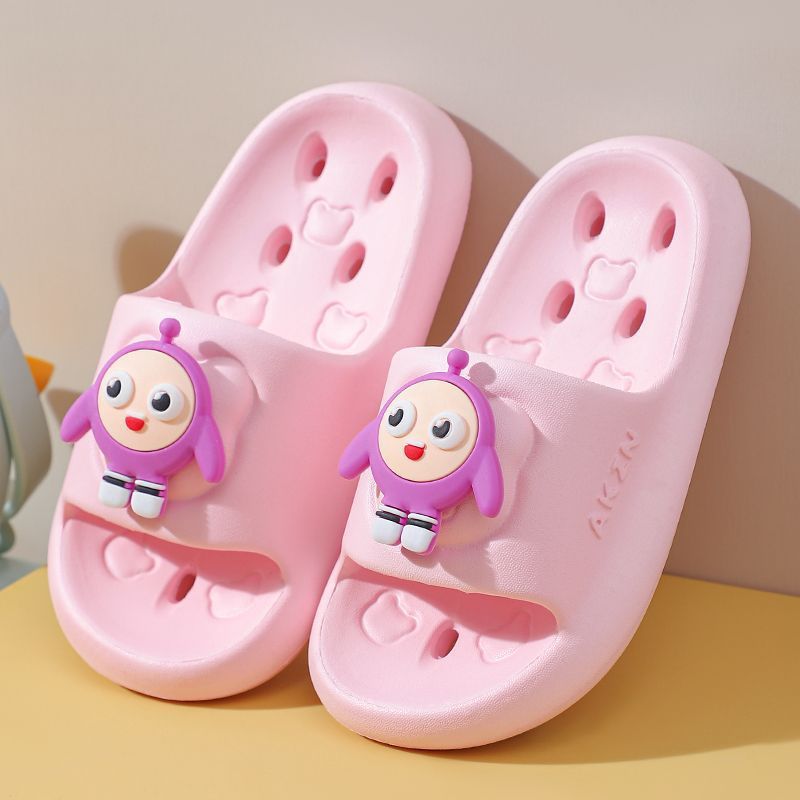 Eva kids' leak-proof cartoon anti-slip hollow-out summer home quick-dry baby slippers bathroom girls' bath slippers