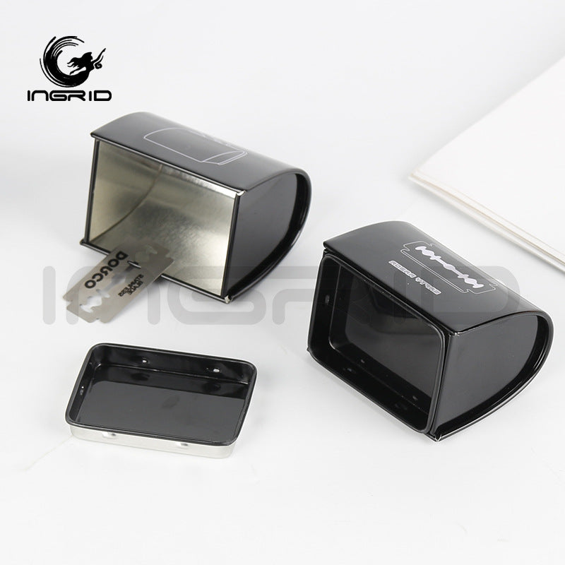 Hair Salon Convenient Blade Storage Box Mini Large Capacity Dust Box Stainless Steel Eyebrow Trimming and Haircutting Tool Recycling Box