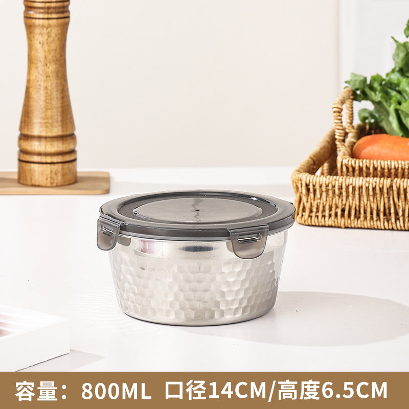 304 stainless steel crisper lunch box sealed refrigerator refrigerated storage box camping style sealed lunch box