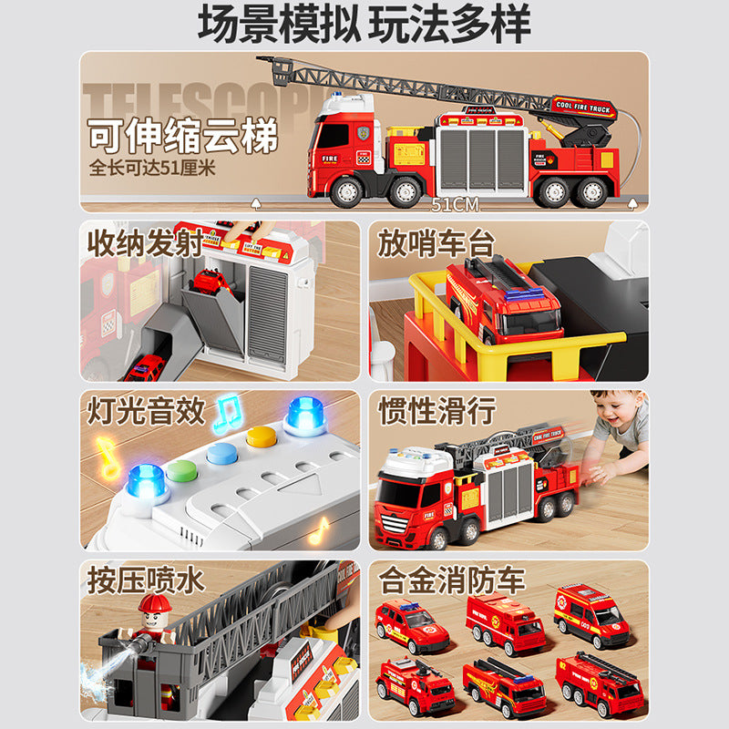 New multi-functional rescue fire truck ride-on car - realistic alloy model - toy for boys and girls - birthday gift