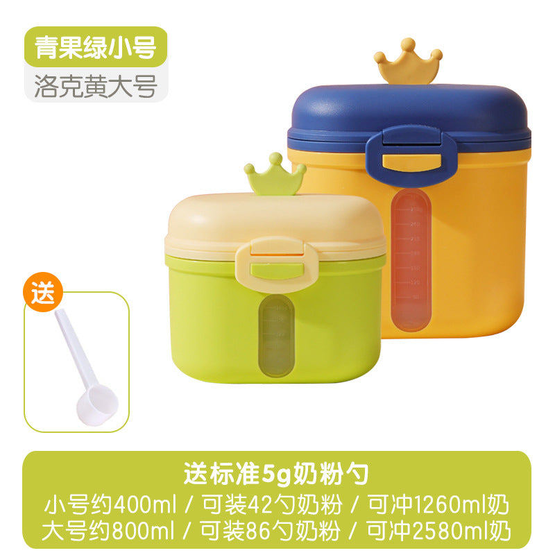 Baby double-layer formula dispenser, portable rice cereal storage container, airtight moisture-proof divided compartment dispenser, baby supplies