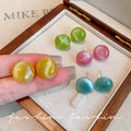 Dopamine ball stud earrings - unique design for women, perfect for summer, clear and versatile, sweet and cute, simple and easy to match