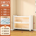 Steel bookcase glass door bookshelf for home living room storage cabinet floor-standing dust-proof figure display cabinet iron storage rack