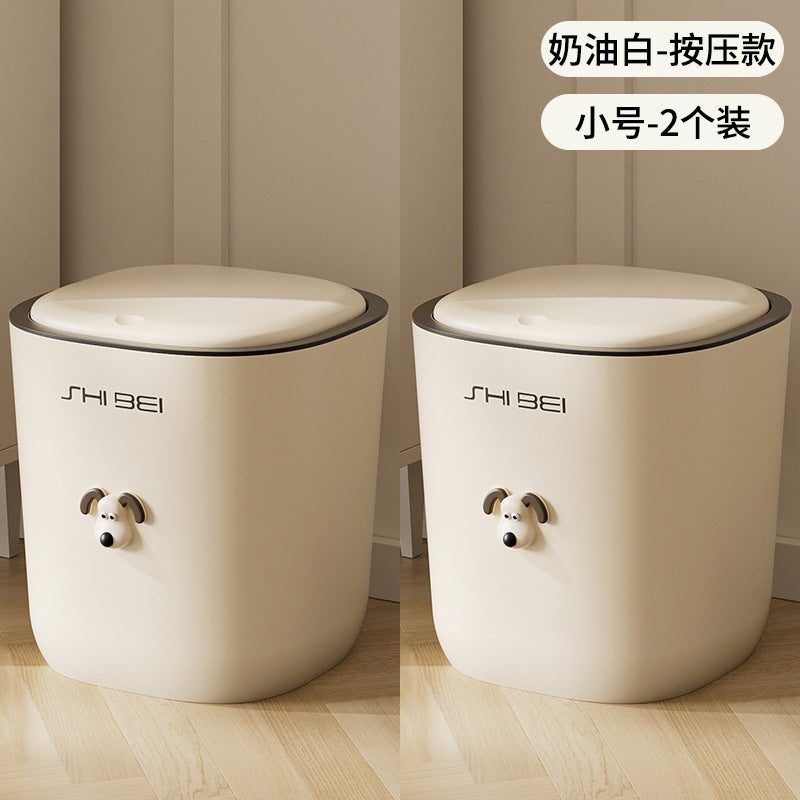 Trash can for homecute high-looking bucket bedroom cream style creative sanitary bucket living room pressure ring with lid push-type