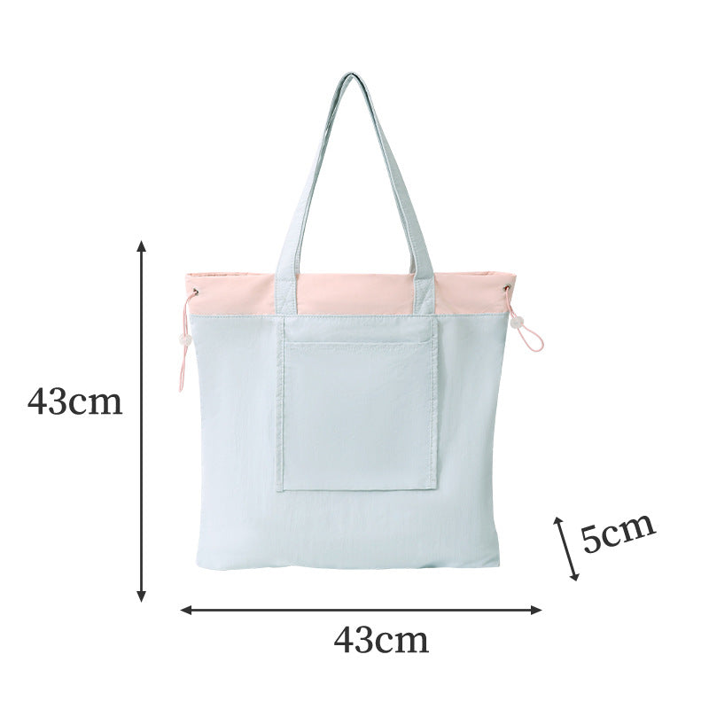 Beilian's new bundle shopping bag, large foldable large-capacity shoulder bag, high-end and lightweight grocery shopping handbag.