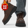 Boots men's british american rhubarb retrofleece-lined short boots men's workwear high-top heattechwinter snow cotton shoes