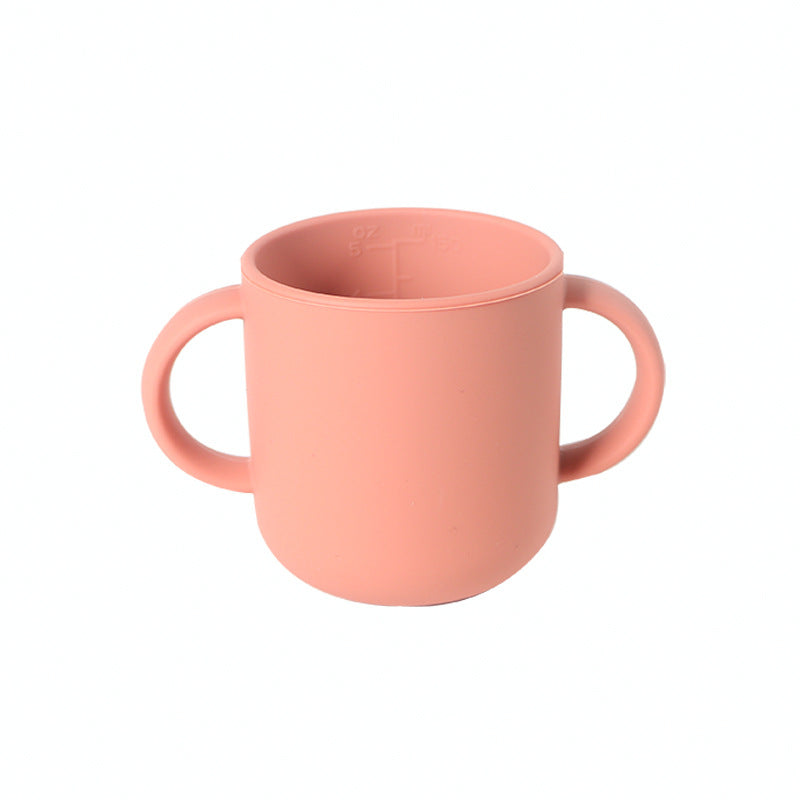 Sippy cup baby water cup silicone learning cup drop-resistant high-temperature resistant children's cup anti-fall baby bestseller silicone material
