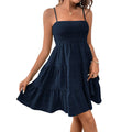 cross-border e-commerce women's elegant and intellectual style dress - summer high-waisted slimming camisole mini dress
