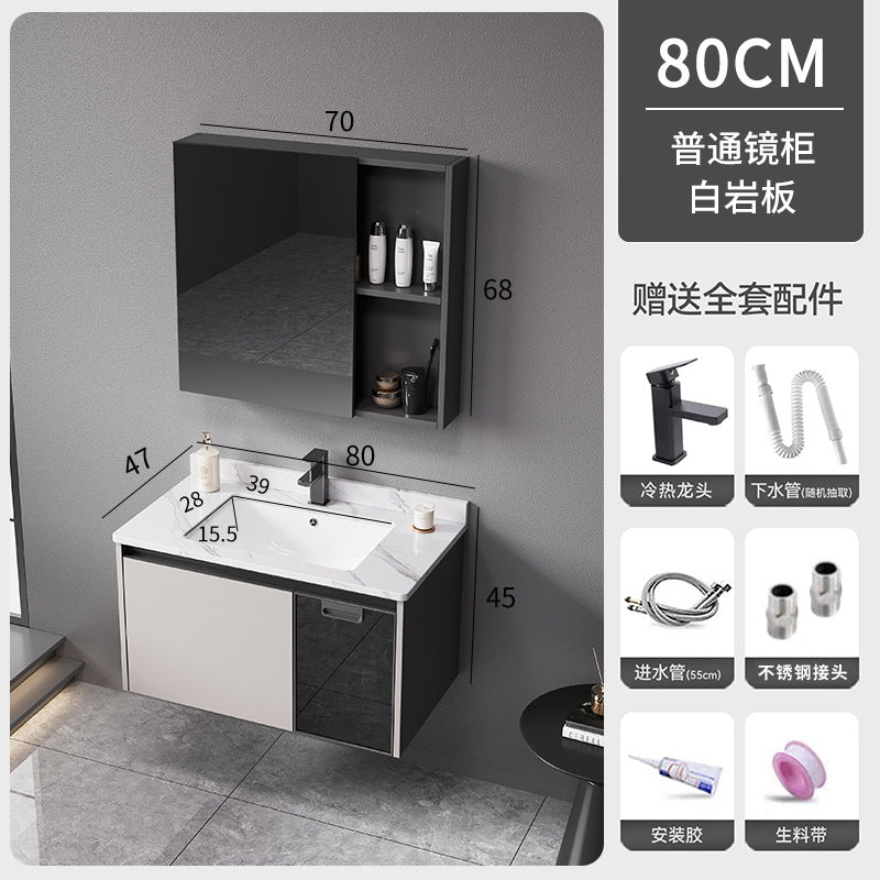 Bathroom thickened space aluminum honeycomb bathroom cabinet wash basin wash storage cabinet waterproof moisture-proof smart beauty mirror
