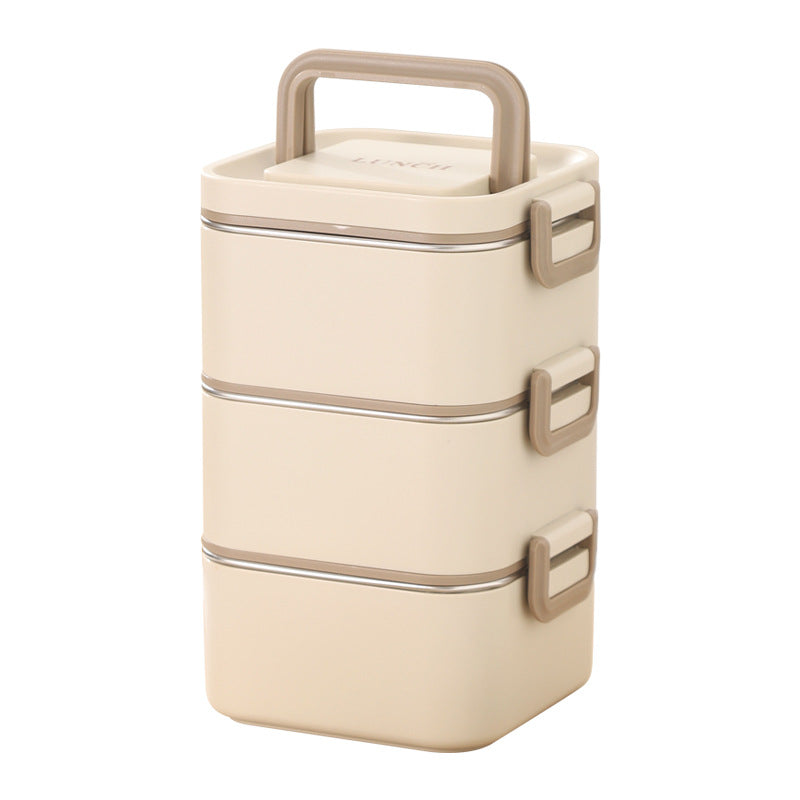 304 stainless steel thermal insulation lunch box with spoon office worker multi-layer Japanese student bento box microwave oven heating lunch box