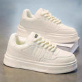 2026 men's spring premium low-top casual sneakers: versatile, thick-soled, height-increasing leather white shoes for men