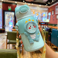 Cute kids thermos cup 316 stainless steel food grade student straw cup big belly water cup outdoor water kettle gift