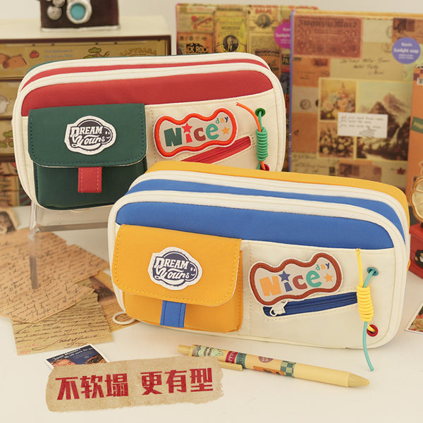 New school season pencil case niche does not collide with the model junior high school senior pencil case retro girl stationery case pencil case