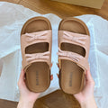 Thick solebows sandals women's summer outwear new arrival height increasingfashioneasiest for matchcute soft bottom birkenstock flip-flops for women