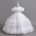 Export cross-border fashion style girl dress long piano performance flower girl wedding dress tutu skirt birthday in stock hot sale