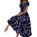 2024 european and american cross-border spring/summer new digital print round neck dress