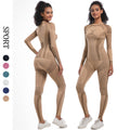 European and american new arrival seamless yoga set - breathable, quick-drying long sleeve activewear for sports, skiing, outdoor running, and fitness