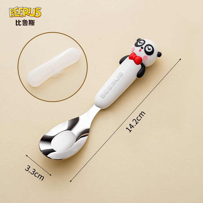Heart-shaped ceramic stainless steel fork and spoon set - high-temperature underglaze decoration - wedding & celebration dinnerware - wholesale