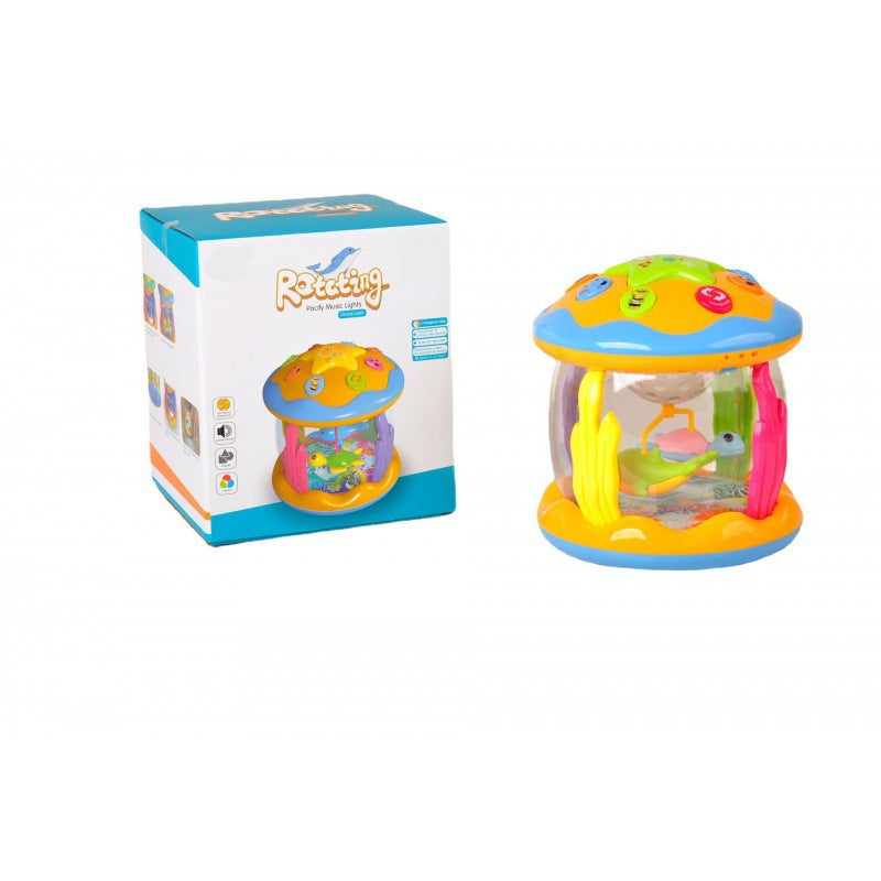 Cross-border  export children's hand drum lighting music infant toys baby ocean rotating pat drum