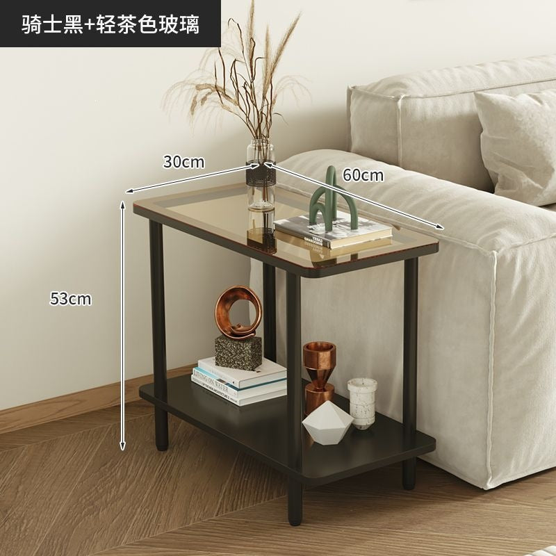 Movable small side table with slit storage rack, accessible luxury simple corner table, small table, sofa side coffee table, for home tea table
