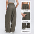 Loose fit straight leg athletic pants - women's spring/summer lightweight outdoor running fitness versatile commute casual trousers d26028
