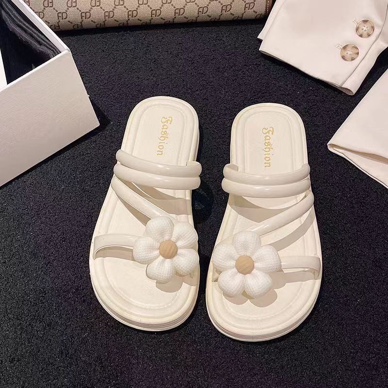 New floral flat sandals - sweet & versatile indoor/outdoor slippers for women - trendy summer princess style