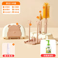 Baby bottle brush cleaning refresh newborn portable drain rack pacifier brush straw brush silicone cleaning brush suit