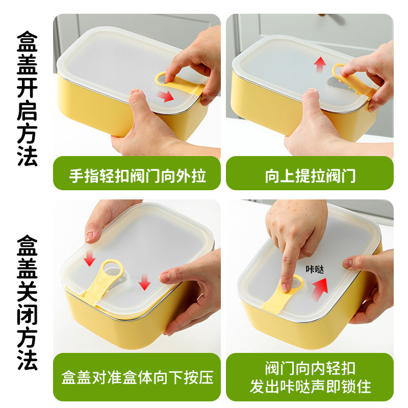 Daily dining kitchen 304 stainless steel insulated lunch box can be used in microwave lunch box student office worker special lunch box
