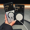 Suitable for samsung s26ultra lens holder mobile phone case multi-functional military anti-fall magnetic holder s24/s25p
