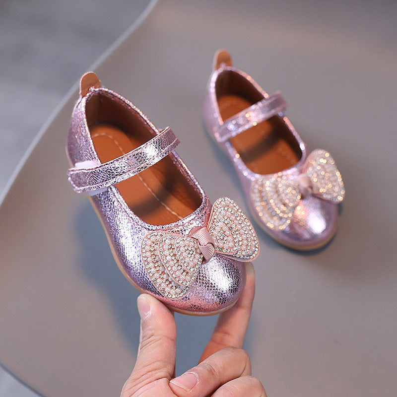 Girls' princess shoes, spring/autumn leather shoes for baby girls, new summer soft-soled children's shoes, toddler shoes, baby single shoes for summer
