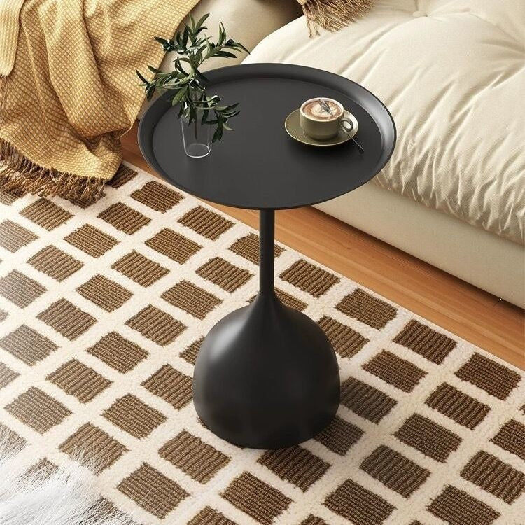 Casual side table small apartment iron art small round table cream style sofa side small coffee table bedside iron art coffee table corner table
