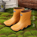New men's waterproof and non-slip rain boots - short, kitchen work, fishing, car wash, trendy rubber overshoes