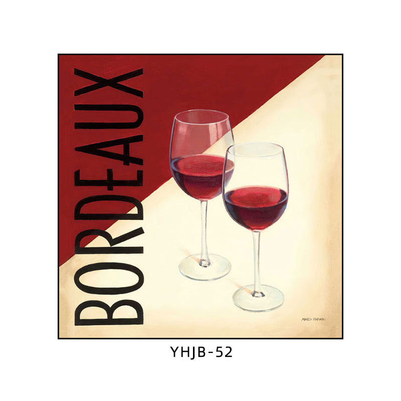 American bar decorative painting retro industrial style creative KTV box red wine glass hanging painting nostalgic wine mural